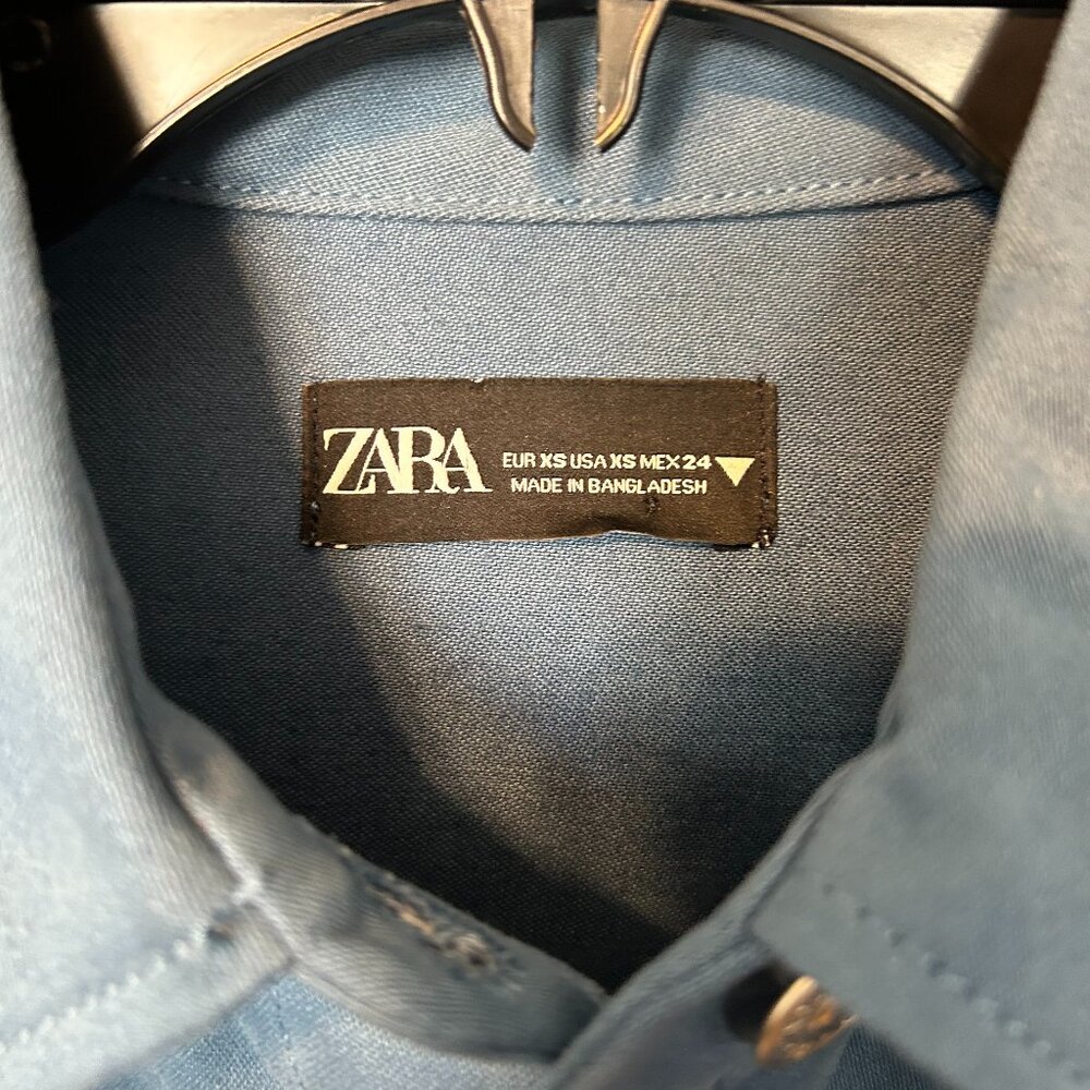 ZARA Denim Long Sleeve Mini Dress! - Picture 2 of 8